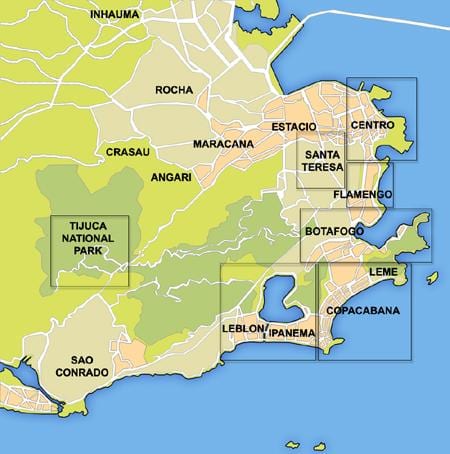 карта Ріо районі
